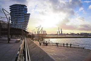 HafenCity view, evening light, Hamburg, Germany HafenCity view, evening light, Hamburg, Germany